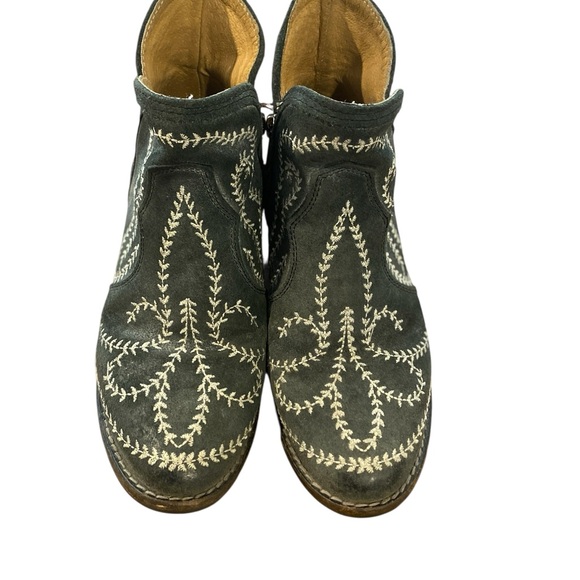 Sterling River Shoes - Sterling‎ River Embroidered Ankle Boots - Grey and Cream Women’s Size 5